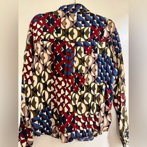Zara Multicolor Geometric Button Down Shirt.  Size XL.